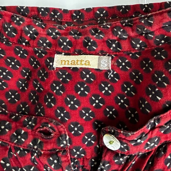 Rustic Red, Geo-Organic Vintage Blouse by Matta NY - Picture 5 of 10